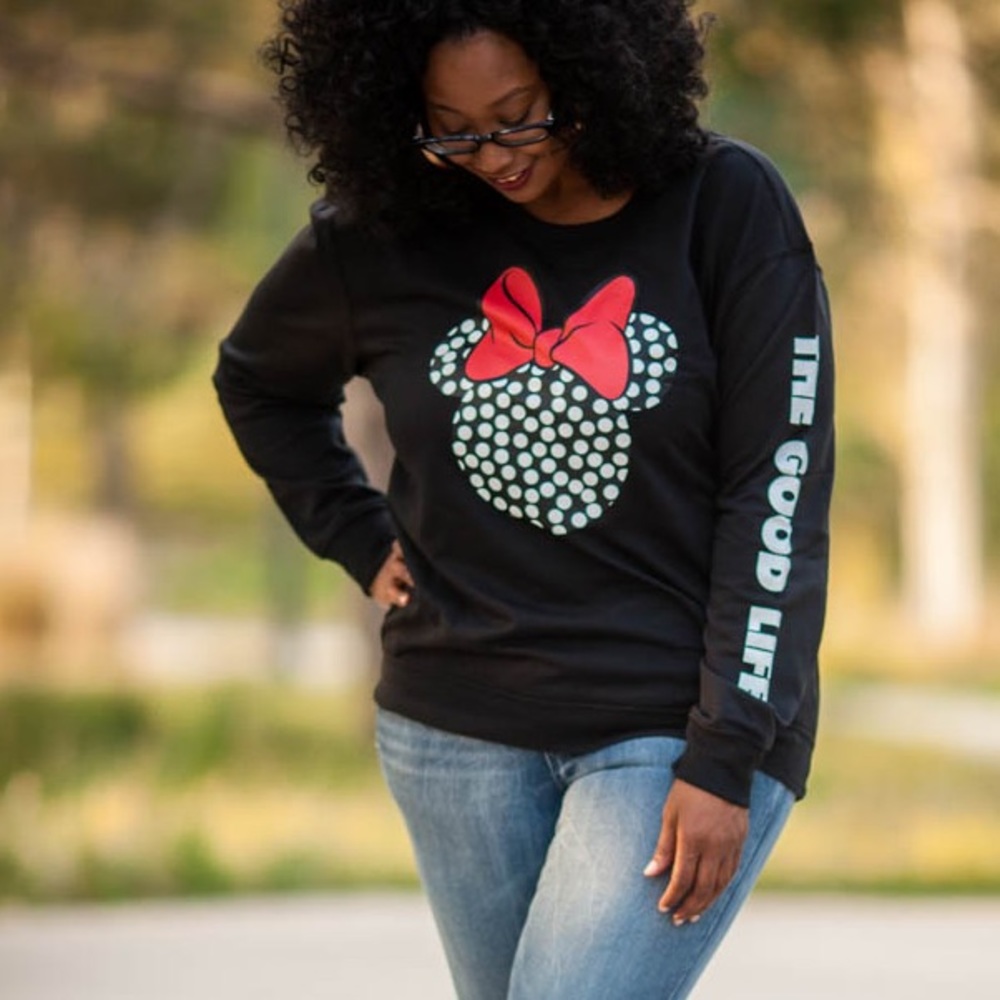 Disney Minnie Mouse The Good Life black sweater sweatshirt size 1X